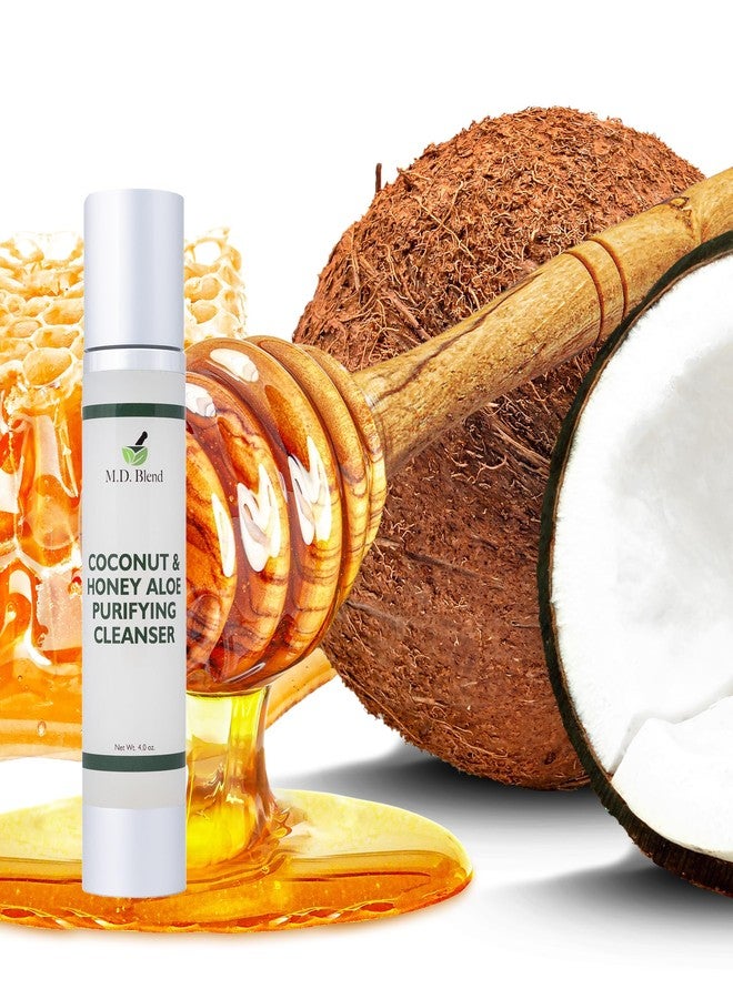 M.D. Blend Coconut & Honey Aloe Purifying Cleanser | Organic Face Wash for Women & Men | Gentle Vegan Foaming Facial Cleanser for All Skin Types | Non-Toxic, Clean Ingredients | 120ml Airless Pump - Image 3